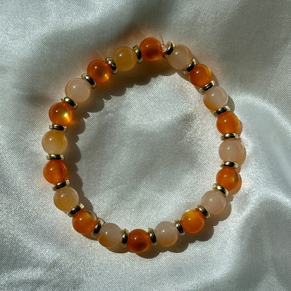 elegant fall bracelet, 8mm beads, aesthetic crystal beaded bracelet - Picture 1 of 1